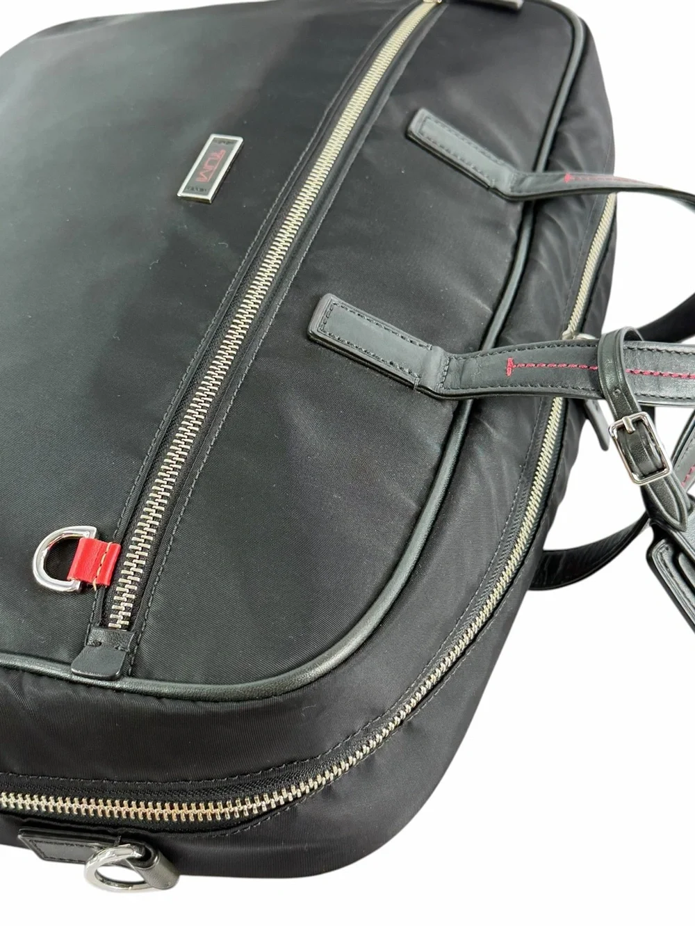 TUMI Black Nylon Leather Briefcase Bag